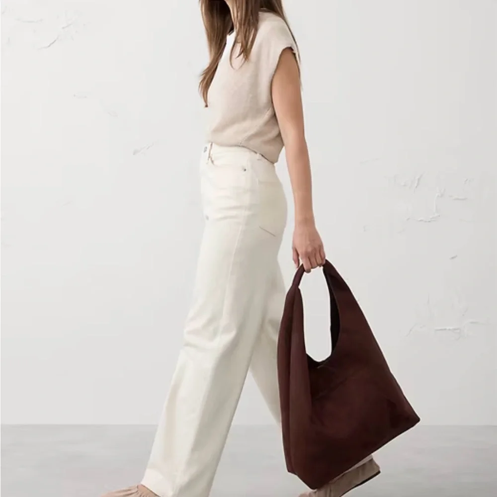 Banana Republic Dark Brown Leather Hobo Bag
